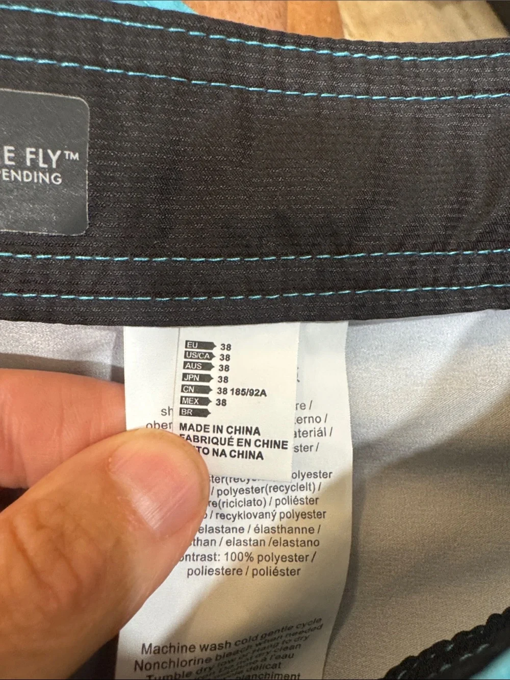 O'Neill Blue and Orange Striped Board Shorts